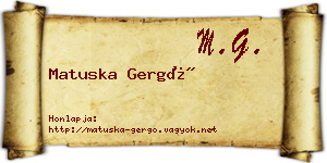 Matuska Gergő névjegykártya